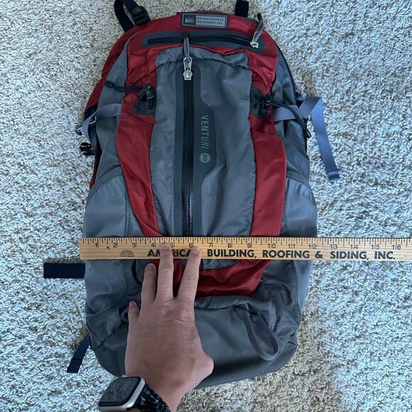 Red and Gray Men's Backpack - Picture 4 of 6